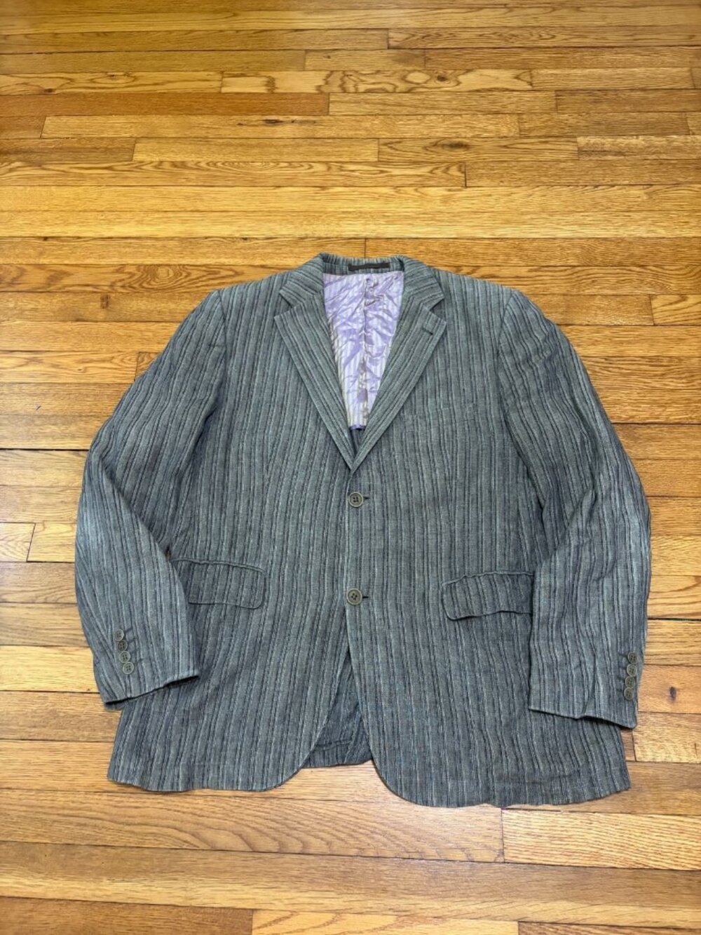 Ted Baker London Mens Blazer Jacket Sz 44R Green Linen Blend 2 Button Sport Coat